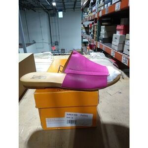 Miz Mooz Women's Leather Slide Sandals Aurelia Fuchsia 39W